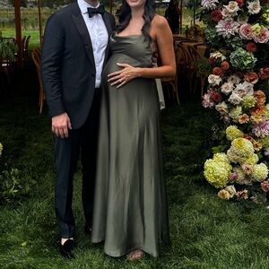 Jenny Yoo Olive Green Maternity Bridesmaid Dress